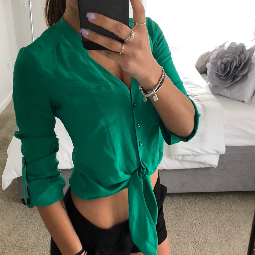 Bebe chiffon tie top